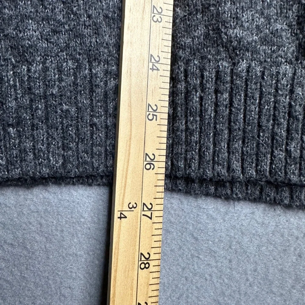 Abercrombie Fitch Men Gray Heathered Knit Shawl‎ Collar Button Hooded Sweater M - Picture 3 of 9
